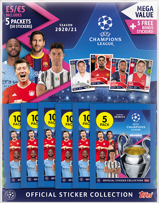 Topps UEFA Champions League Stickers 2020//21 Multi-Pack
