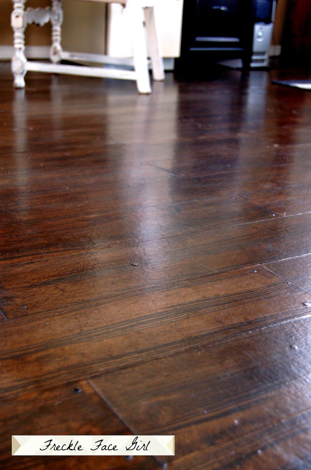 Freckle Face Girl Reclaimed Wood Floor {Paper Flooring}