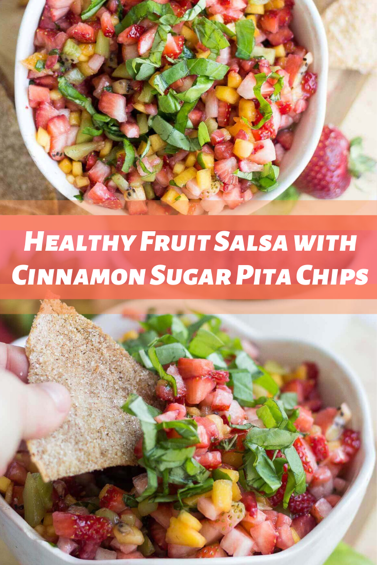 Healthy Fruit Salsa With Cinnamon Sugar Pita Chips