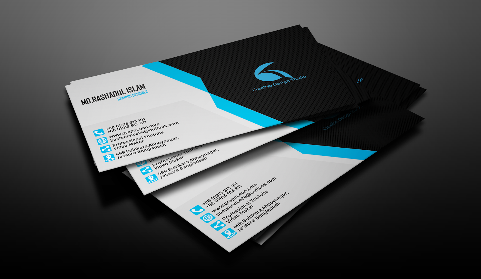 Business Card Design- Photoshop Tutorial Throughout Visiting Card Templates For Photoshop