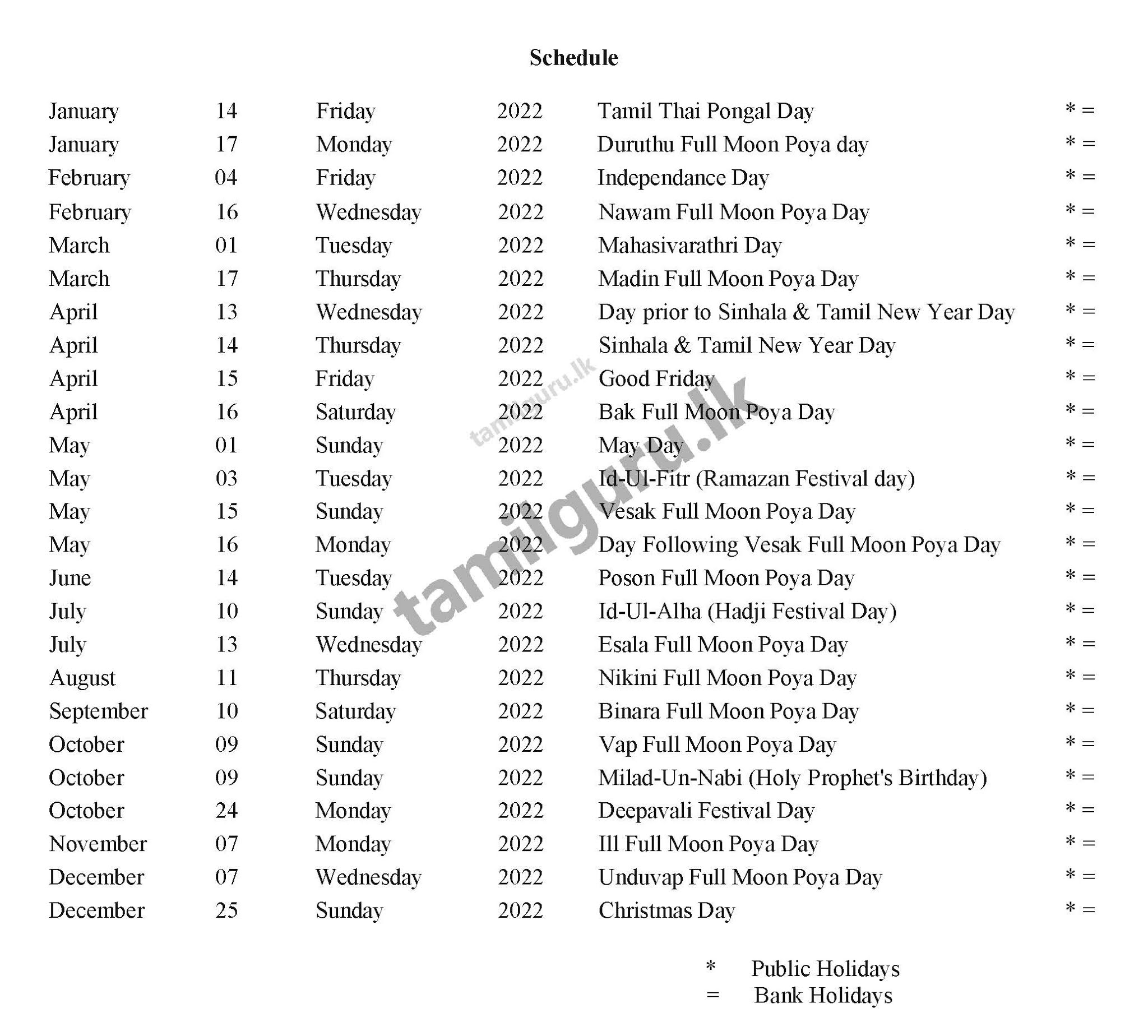 2022 Calendar With Holidays Sri Lanka 2022-calendar-with-holidays-sri-lanka