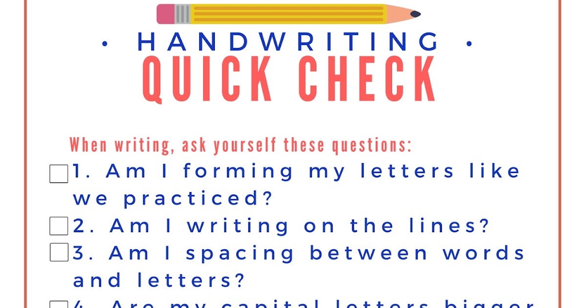 Handwriting Quick Check SelfAssessment List The OT Toolbox
