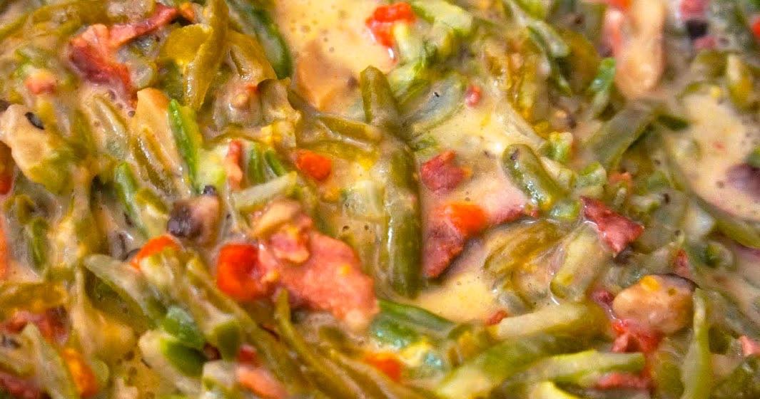 Savory Sweet and Satisfying Green Beans in Bacon Cheese Sauce