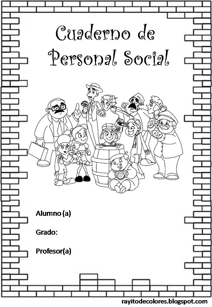 Carátula para cuaderno de Personal Social