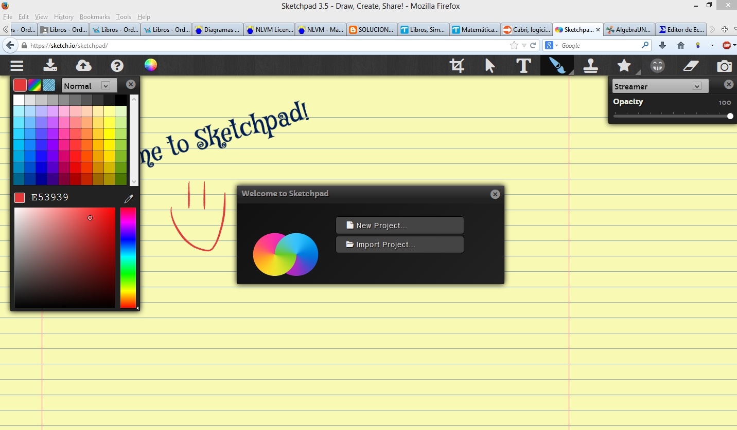 Diseño Electrónico Editor Online de Dibujos Sketchpad