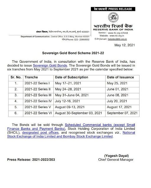 Sovereign Gold Bond Scheme 2021-22, Sovereign Gold Bond Series, Invest in GOLD bond, ,RBI declared price, Discount on online GOLD buy,