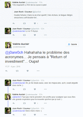 Échange sur Twitter, Valérie Auclair, Joan Roch