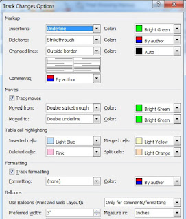 How to useTrack Changes in ms word
