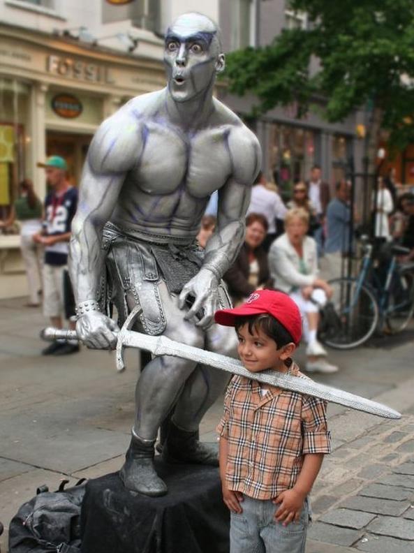 Amazing Living Statues Paintings, Creativity, and Guts Information