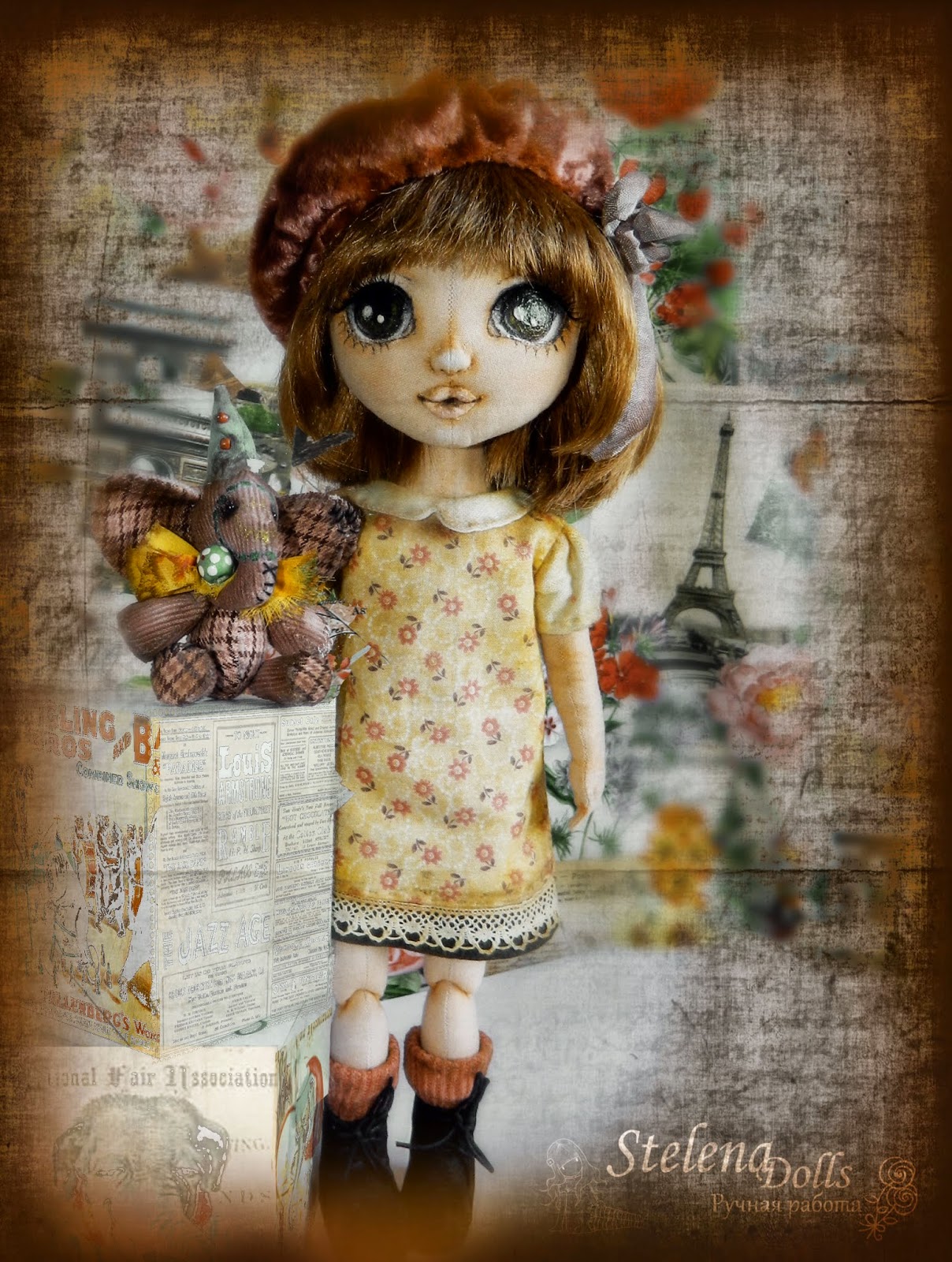 Мой Мааа...ленький блог Stelena Dolls Zelie. Текстильная девочка, мечтающая о цирке.