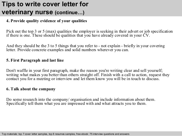 cover letter veterinary nurse