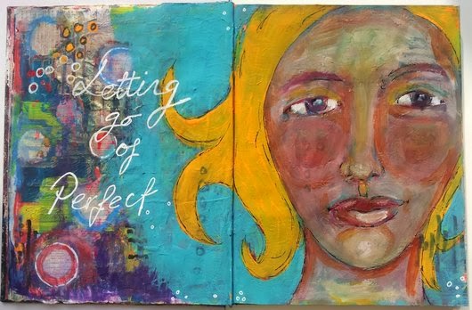 Whoopidooings: Carmen Wing: Letting Go of Perfect Art Journal page