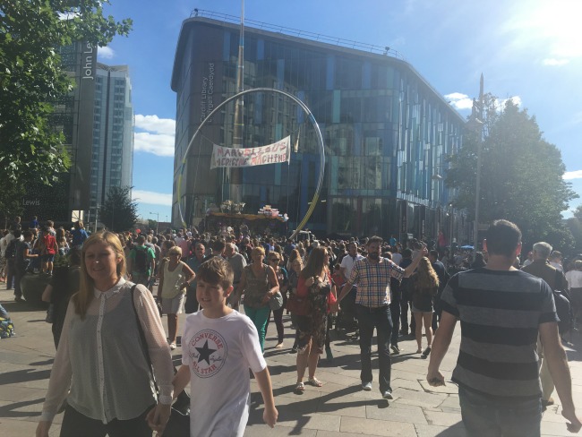 City-Of-The-Unexpected-Cardiff-Celebrates-Roald-Dahl-crowds-in-front-of-library