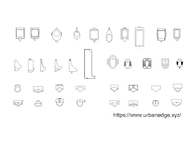 Urinals cad block download, 35+ Urinal cad block