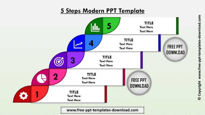5 Steps Modern PPT Template Light