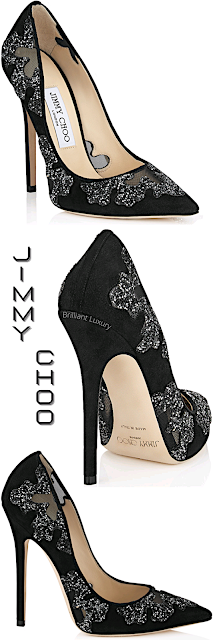 ♦Jimmy Choo Karmel sparkling silver embroidered black pumps #jimmychoo #shoes #brilliantluxury