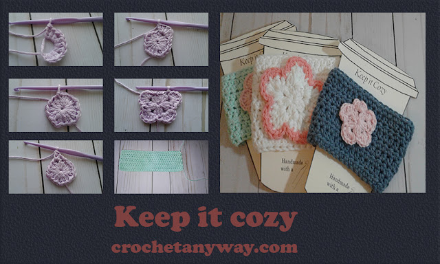 steps for small purple flower crochet