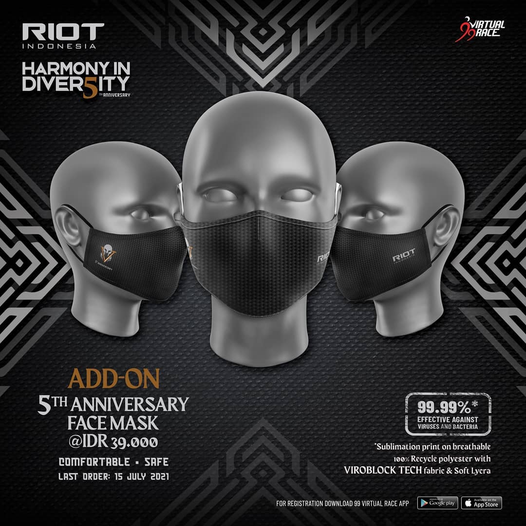 Masker 😷 RIOT 5th Anniversary Virtual Run â€¢ 2021