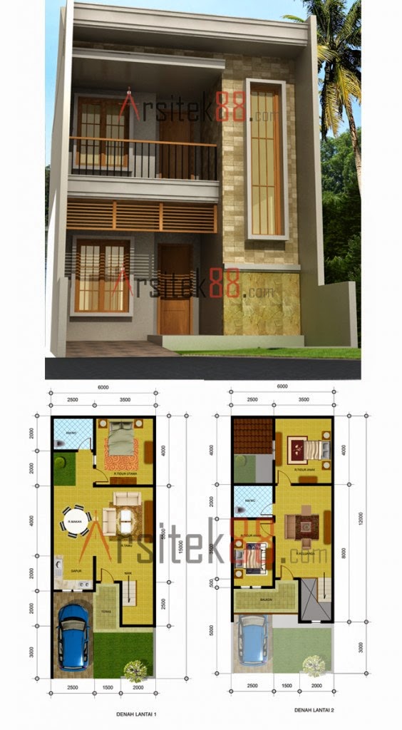  Desain  Rumah  Minimalis 2 Lantai 8  X  12  MODEL RUMAH  UNIK