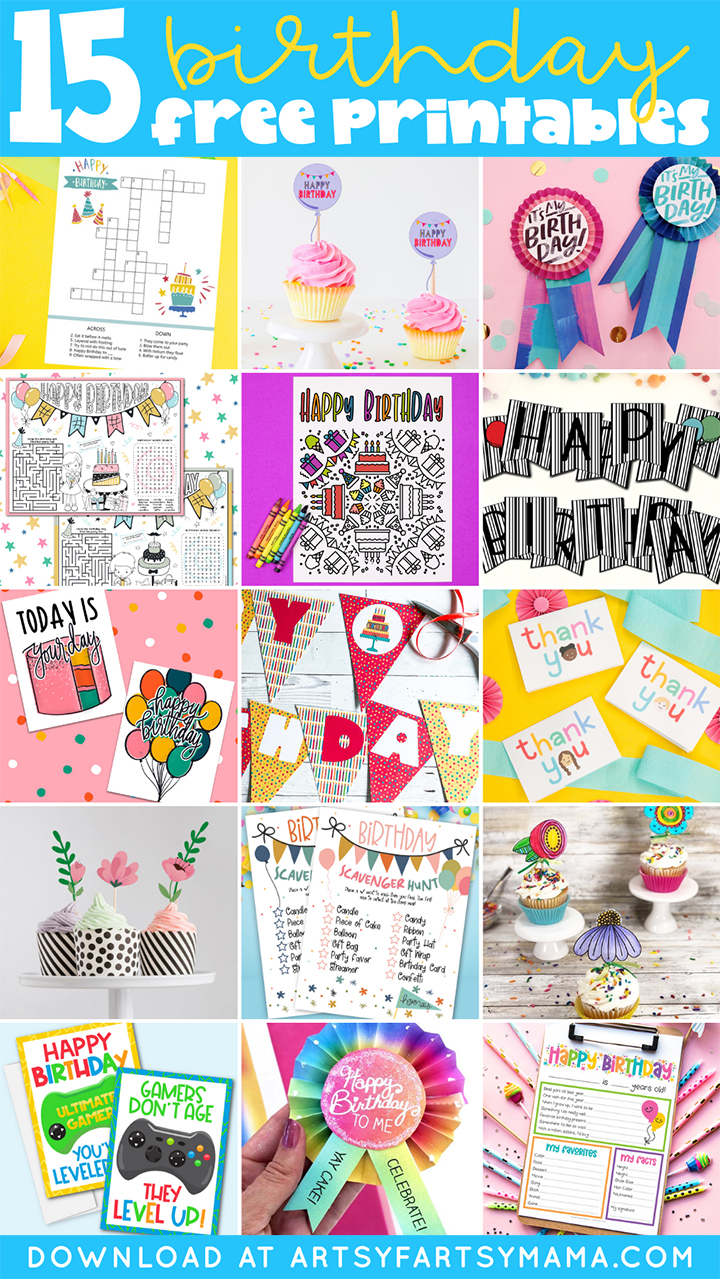 15 Free Birthday Party Printables
