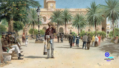 Sevilla - La plaza de San Fernando en un día de invierno - 1900 Sevilla - La plaza de San Fernando en un día de invierno - 1900
