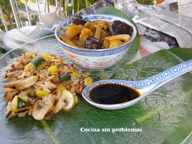  Ternera con bambú y setas shiitake 