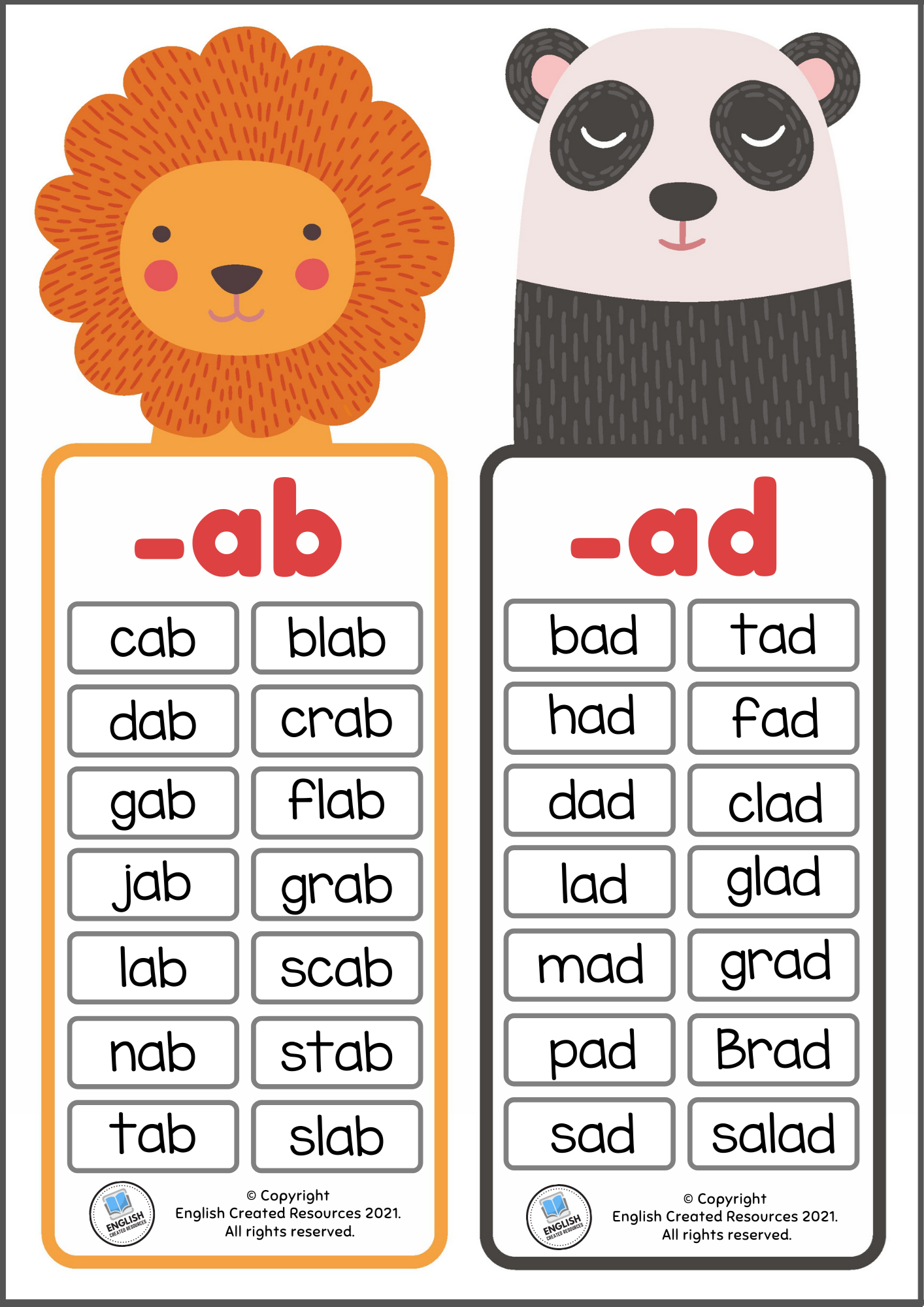 word-family-charts-english-created-resources