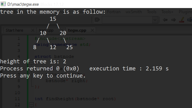 Height of a Binary Search Tree - data structure tutorial