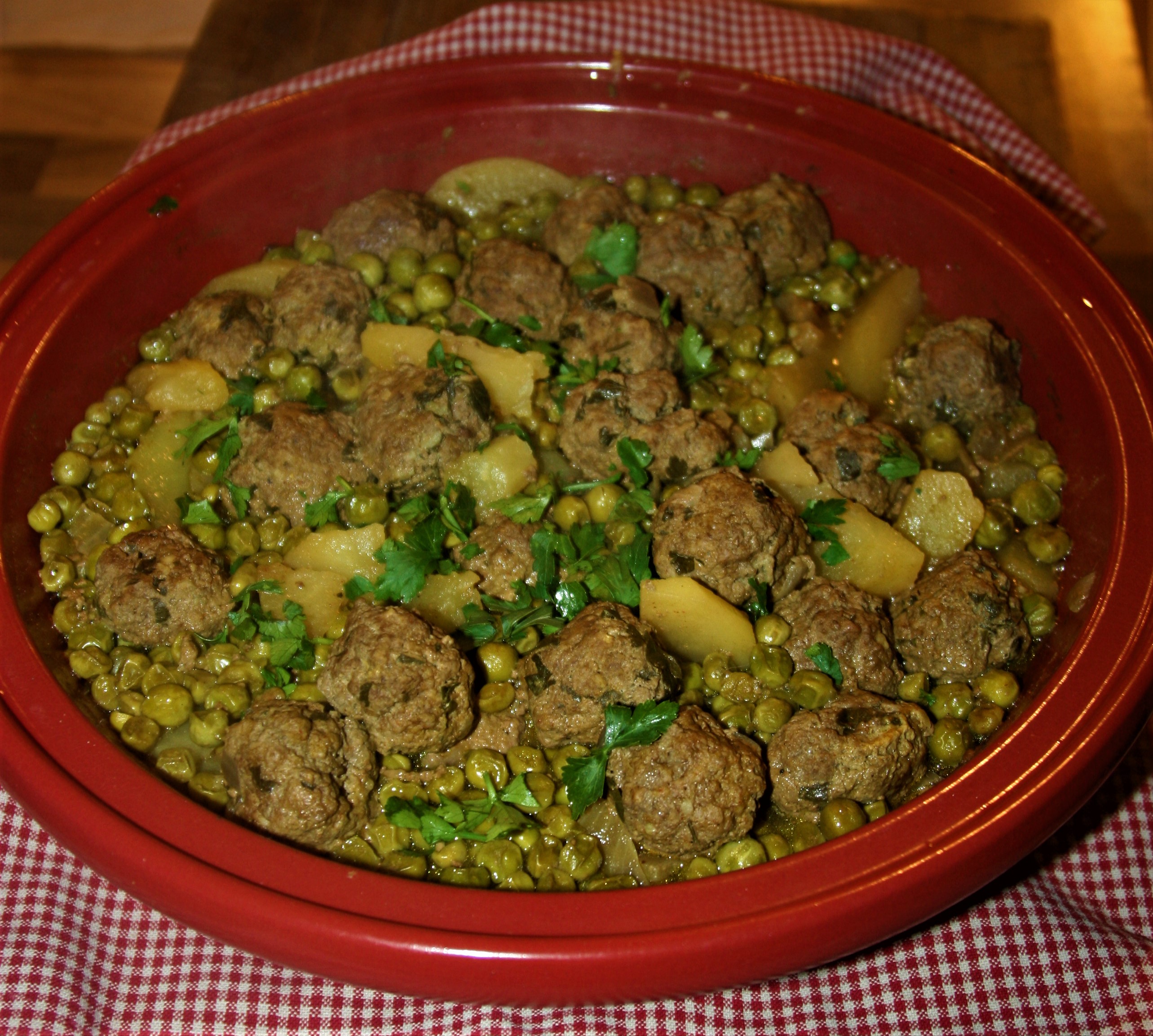 TAJINE BOULETTES ET PETITS POIS