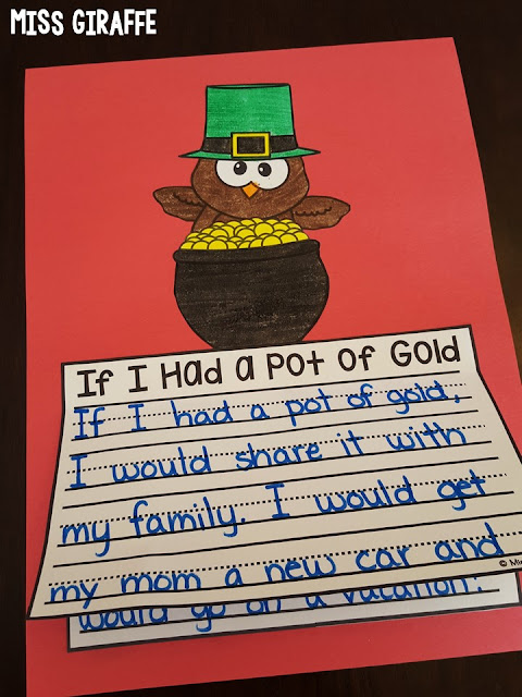 If I Had a Pot of Gold writing activity for first grade - so many great March writing prompts on this post!