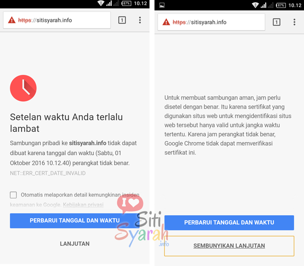 sambungan aman tidak tersedia android