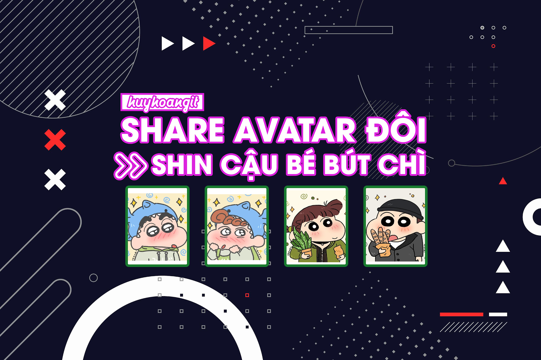 Share bộ avatar đôi Shin cậu bé bút chì Share bộ avatar đôi Shin cậu bé bút chì