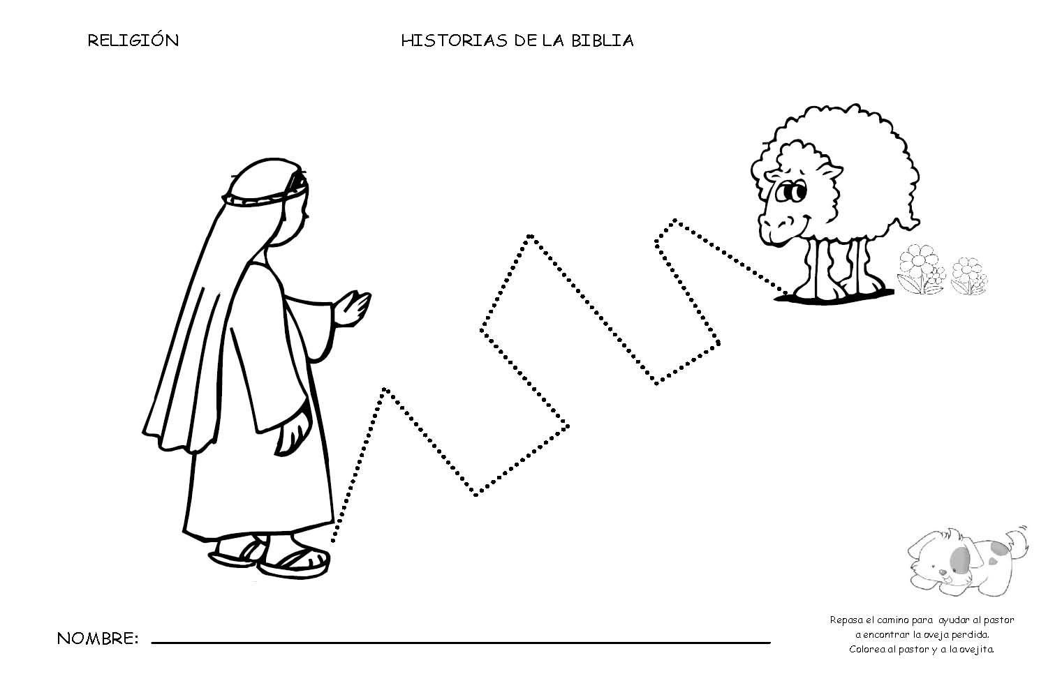 Aprendemos en reli: FICHAS DE LA OVEJA PERDIDA