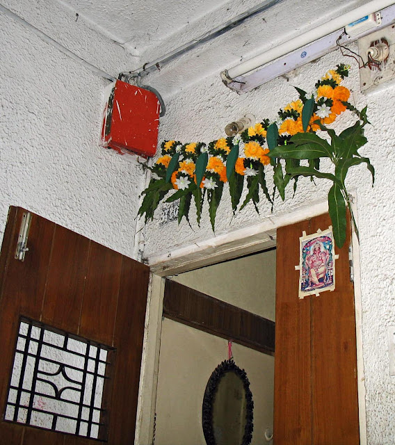 home decorated with yellow flower garland