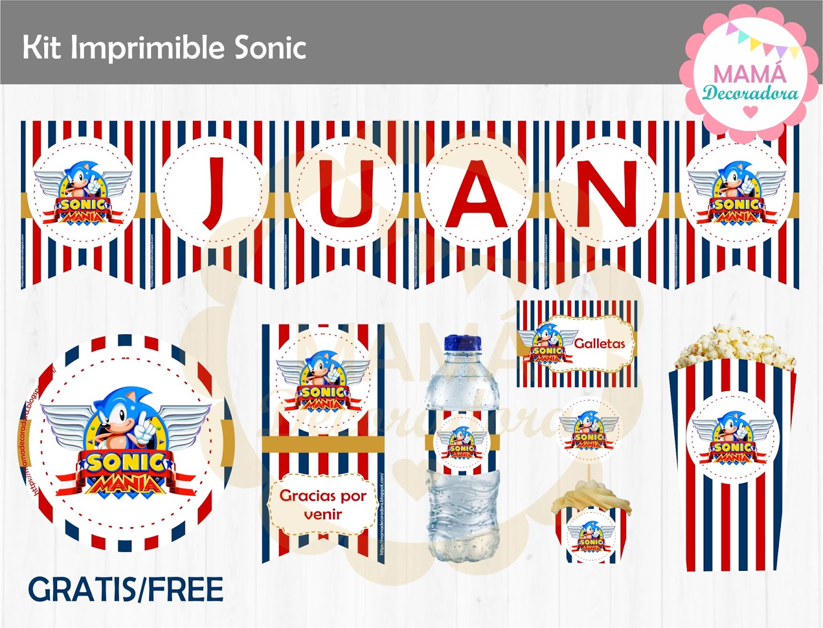 Mama Decoradora Kit Imprimible Sonic Boquilla 0.3 altura 0.2 temperatura 200 grados y cama 60 grados relleno 100 %. mama decoradora kit imprimible sonic