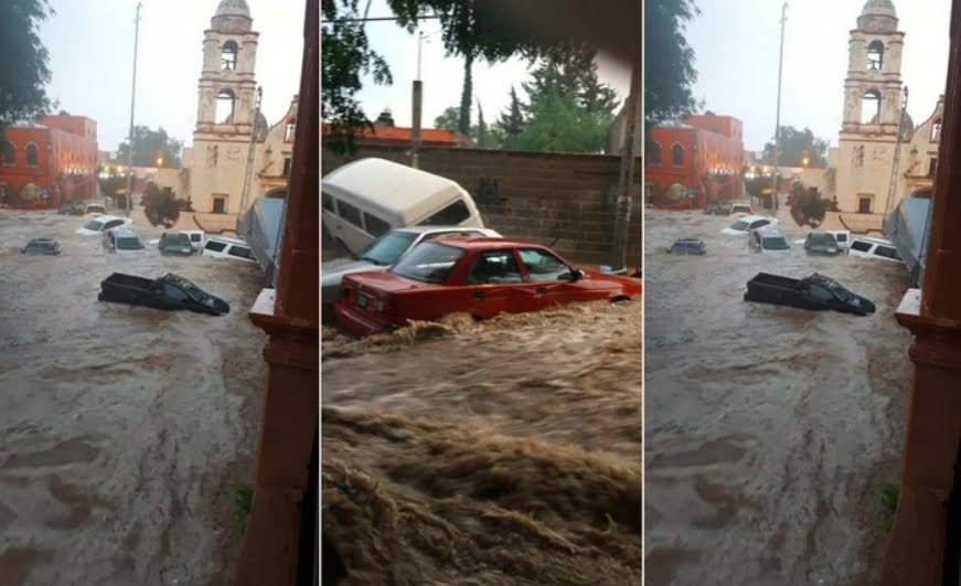 Incredibili immagini dal Messico: Video Bomba d'acqua trascina le auto dalla strada.