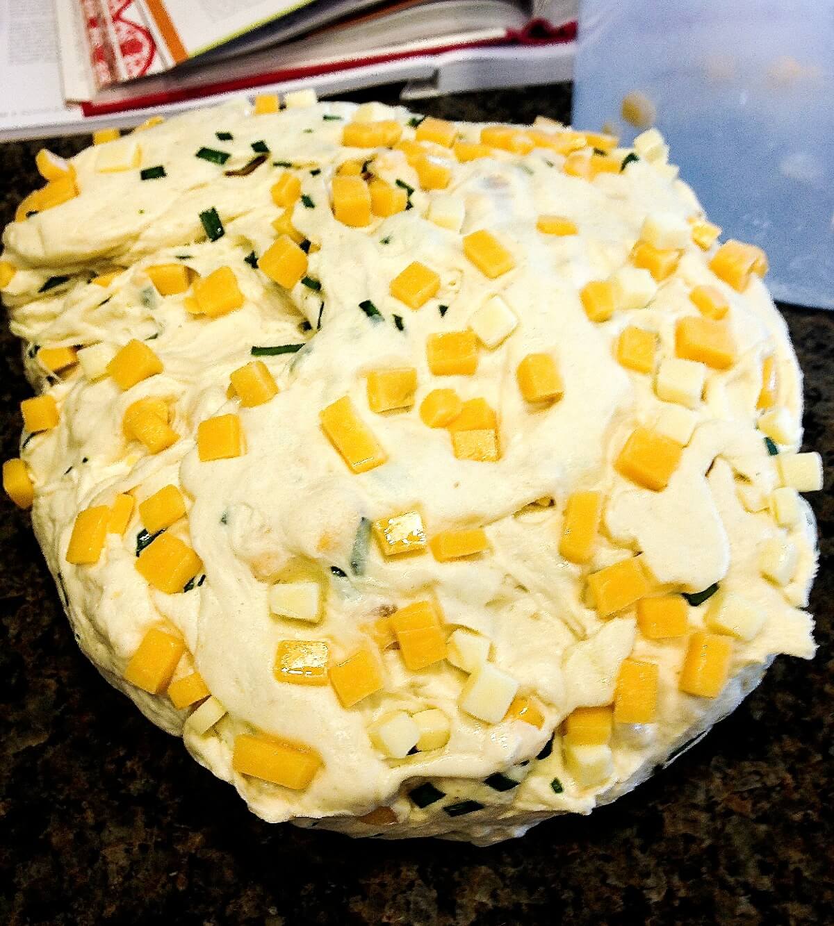 Cheddar Chive Sourdough Bread dough