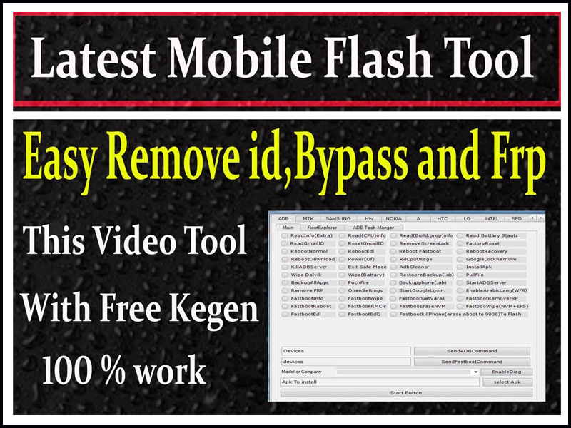 Latest Mobile Flash Tool Easy Remove id,Bypass and Frp Latest Crack Tools