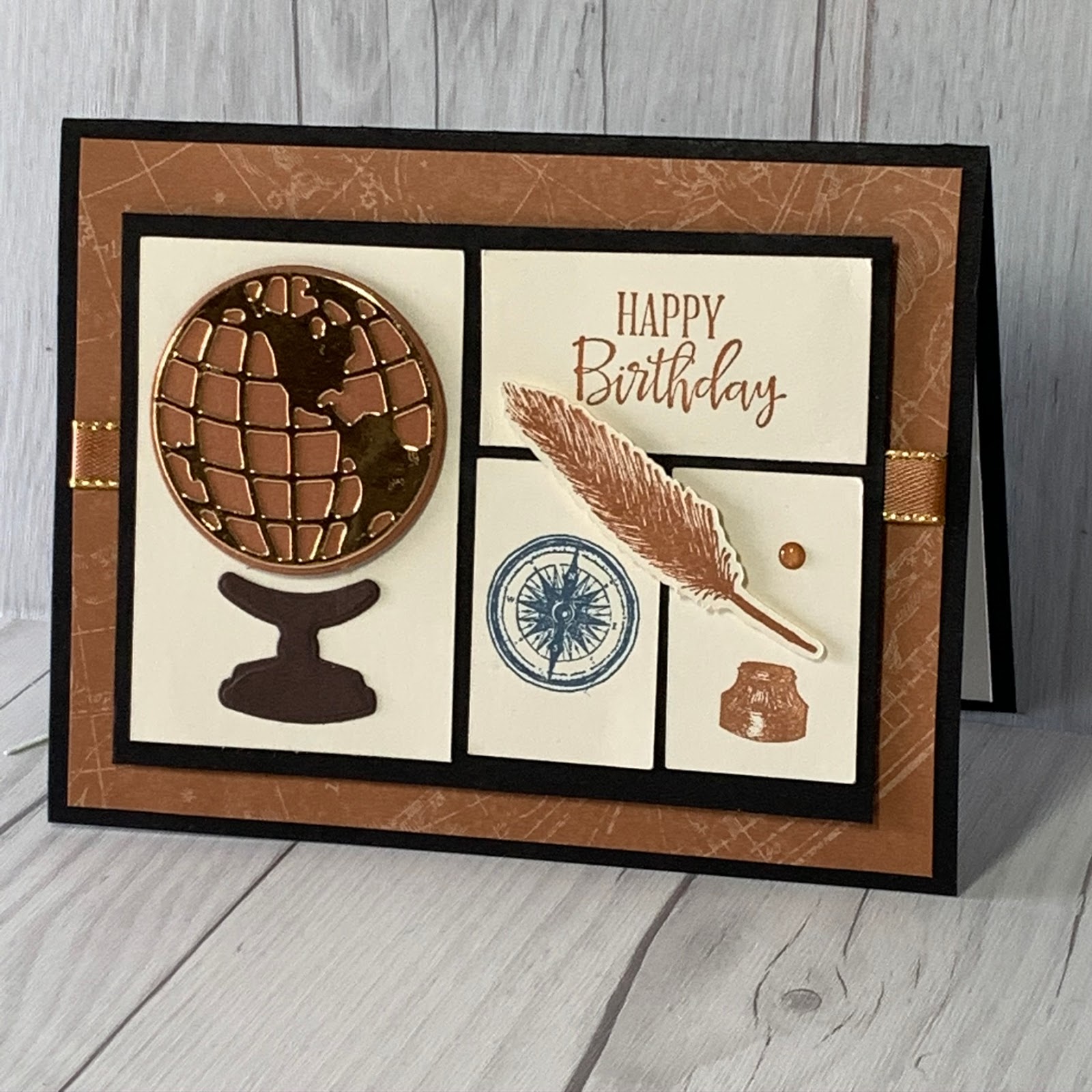 Masculine Birthday Card using Stampin' Up! Beautiful World Stamp Set