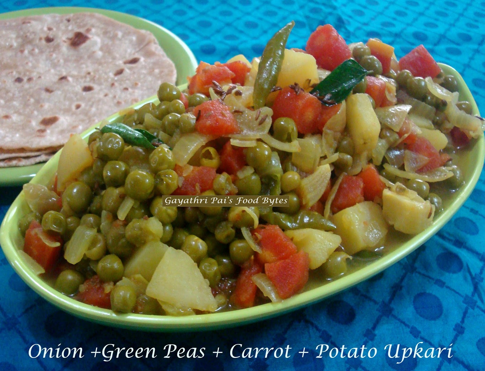 Gayathri Pai's Food Bytes Carrot Peas And Potato Bhaji.