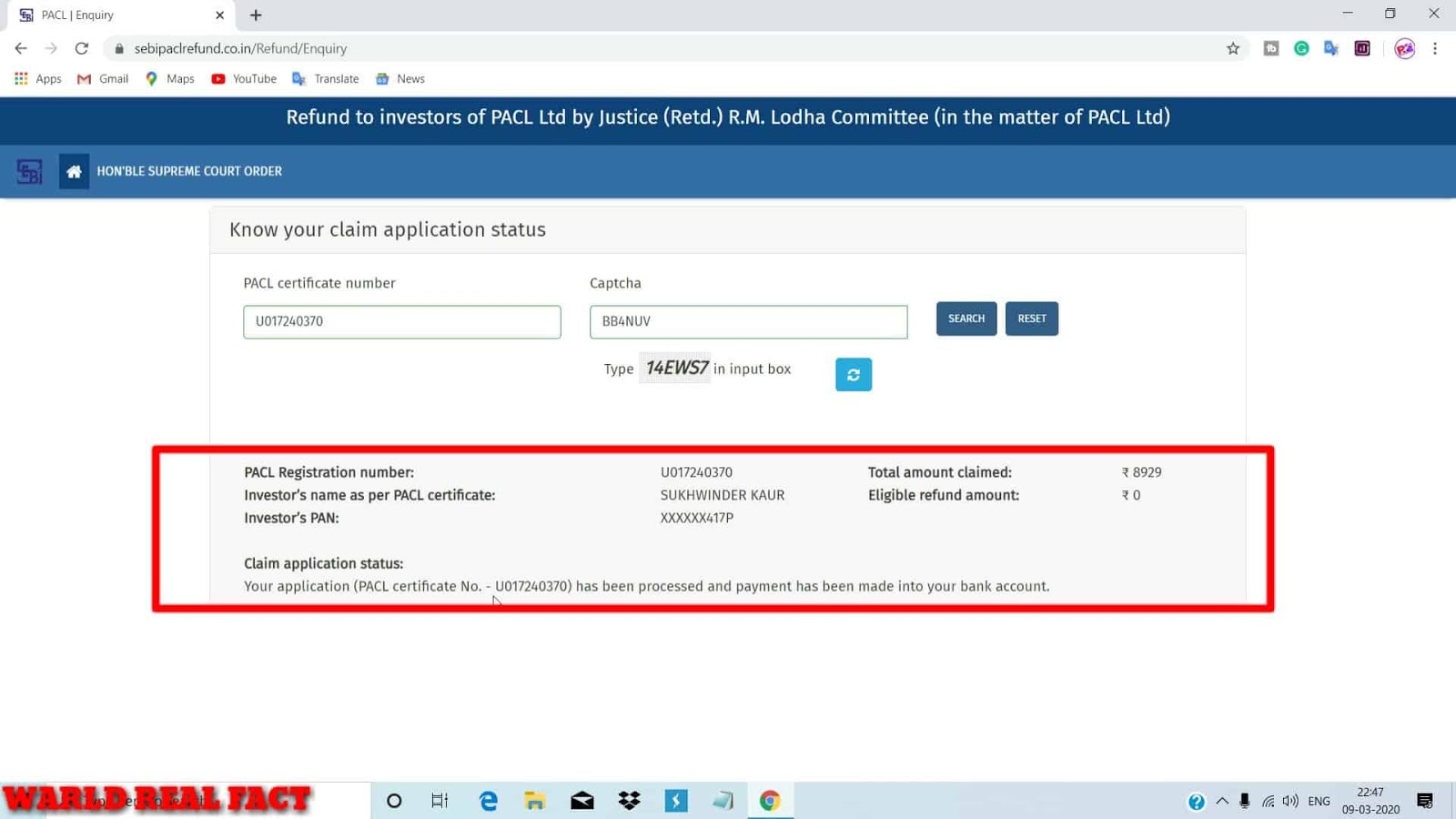Sebi announces PACL amounting to more than five thousand SEBI PACL Refund Online Registration