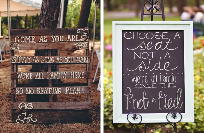 12 Delightful Ways To Use Wedding Signs Throughout Your Wedding - Direct Guests To Their Seats