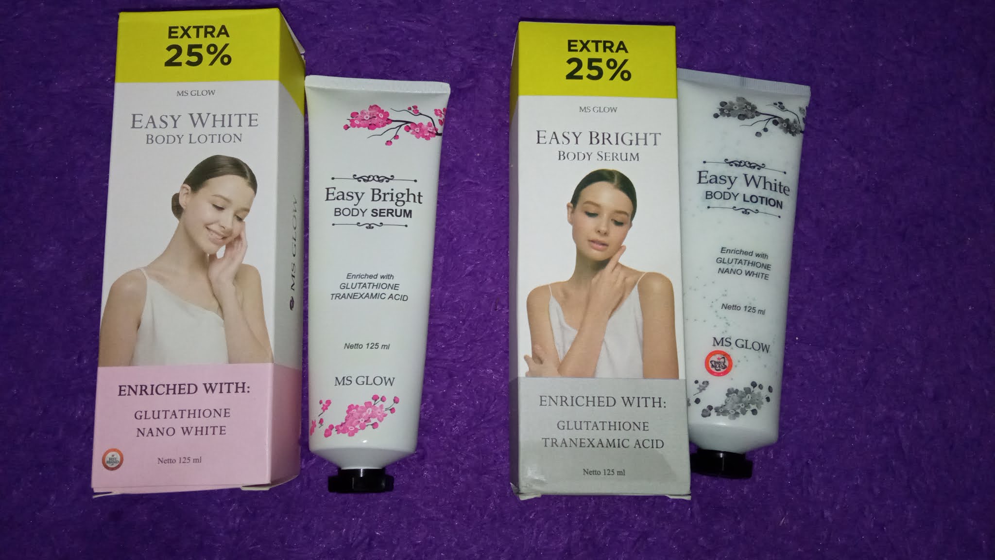 Review Bright Body Serum dan Lotion MS GLOW Startikel