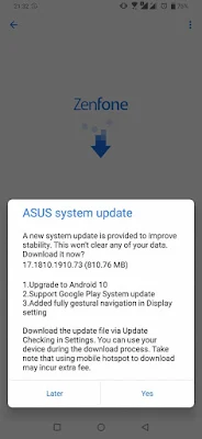 Android 10 Update OTA Zenfone 6 ZS630KL