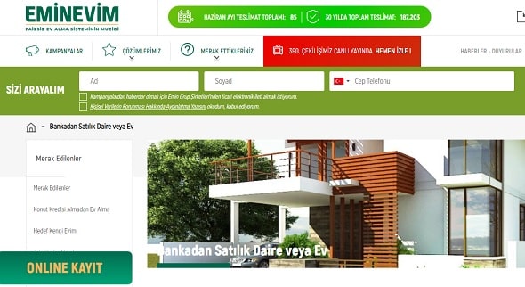 bankadan satilik daire