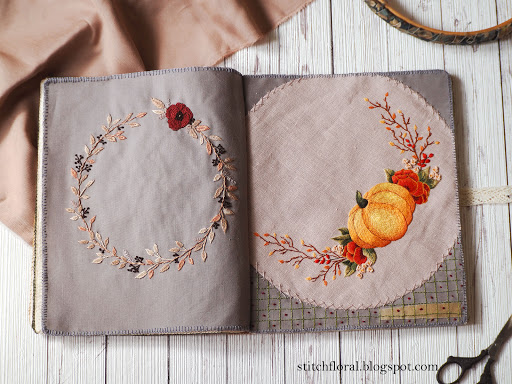 My second embroidery journal is complete  stitch floral My second embroidery journal is complete  stitch floral