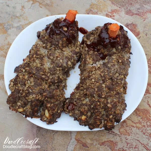 Feet Loaf (Meatloaf) Spooky Halloween Dinner Recipe
