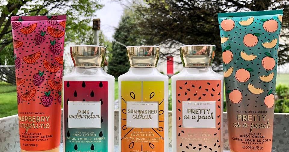 Life Inside The Page Bath And Body Works New Summer Fruit Body Care Collection Review Pretty As A Peach Pink Watermelon Raspberry Tangerine
