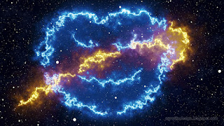 Blue And Yellow Shine Horror Galaxy Nebula Starfield Space