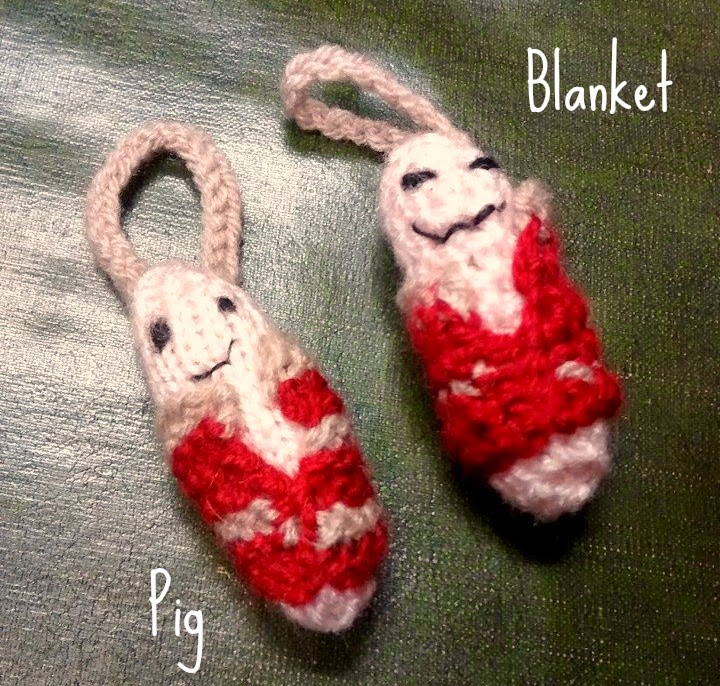 Knit Nottingham Pig and Blanket.